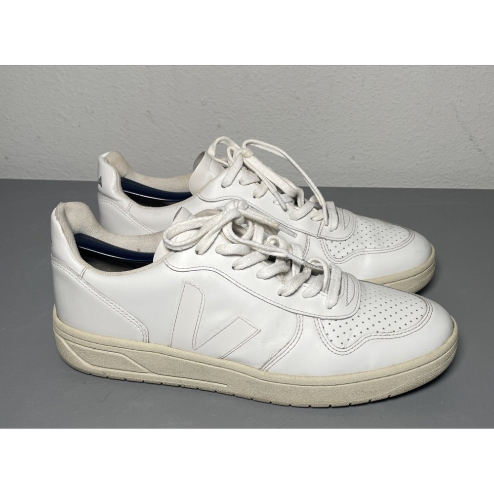 Veja V-10 Shoes White Leather Low Top Sneakers Mens Size 9